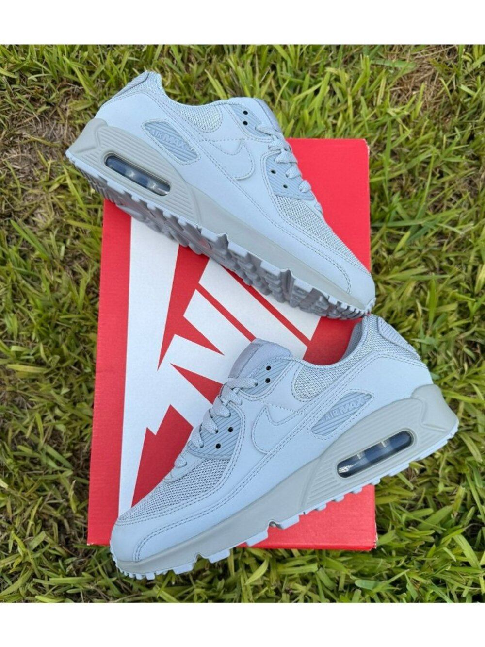 * 8.5 WOMEN'S NIKE AIR MAX 90 WOLF GREY CN8490-001 RUNNING SNEAKERS - Picture 5 of 8